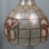 Large vintage capiz pendant light