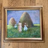 Oil painting on cardboard signed, dimensions: height - 42.5 cm, width - 48.5 cm.