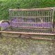 Vintage rattan bench from the 60s
