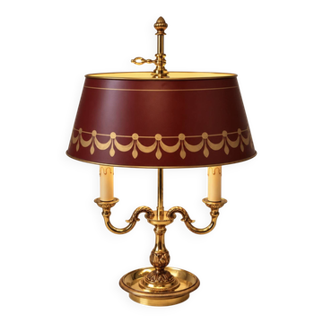 Bouillotte lamp Lucien Gau Paris in gilded bronze