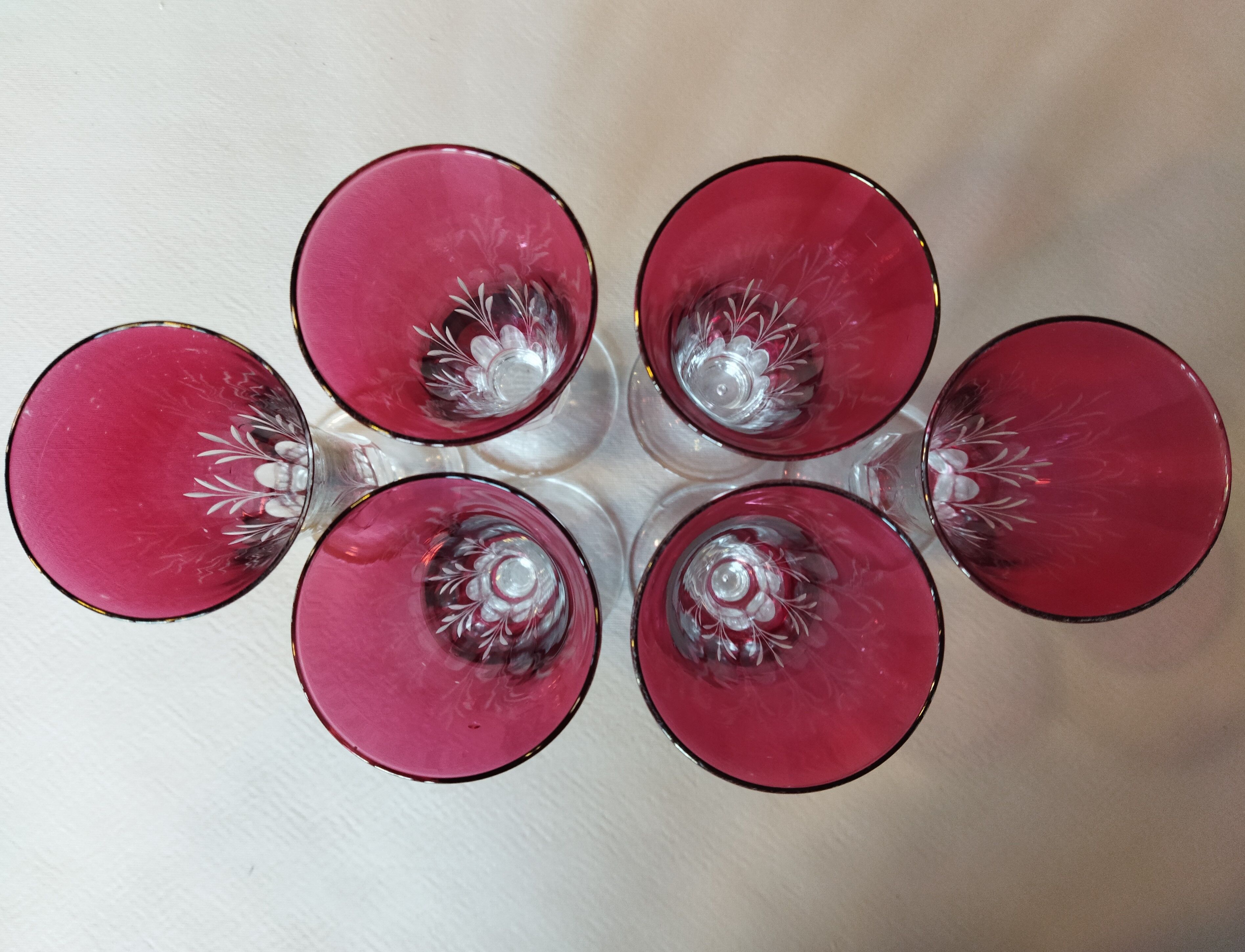 6 vintage champagne flutes