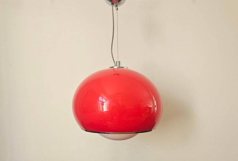 Large Midcentury Pendant Meblo, Space Age, Harvey Guzzini, Italy, 1970s