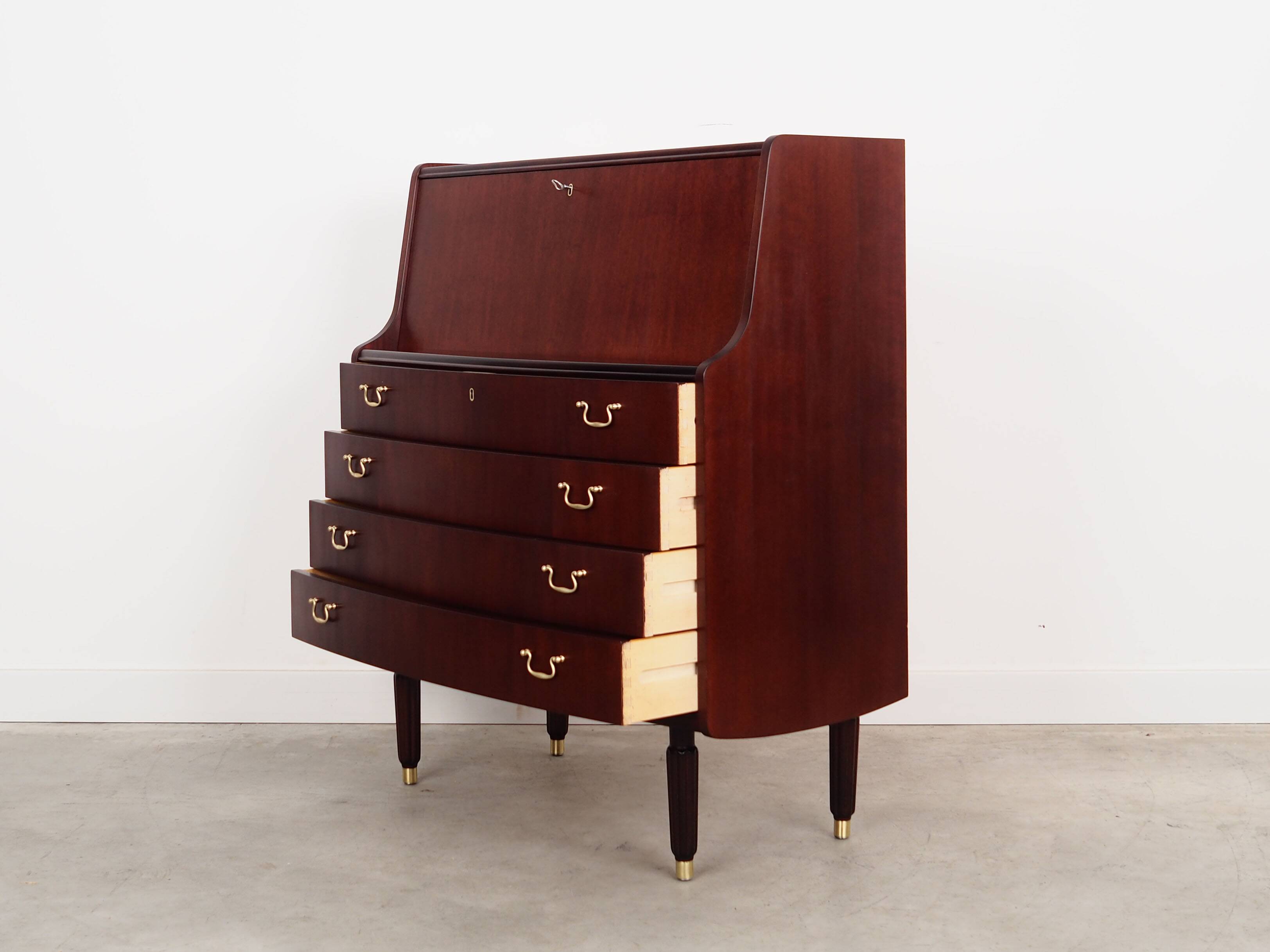 Mahogany secretary, Danish design, 1970s, manufacturer: PMJ Viby J