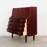 Secrétaire en acajou, design danois, années 1970, fabricant : PMJ Viby J