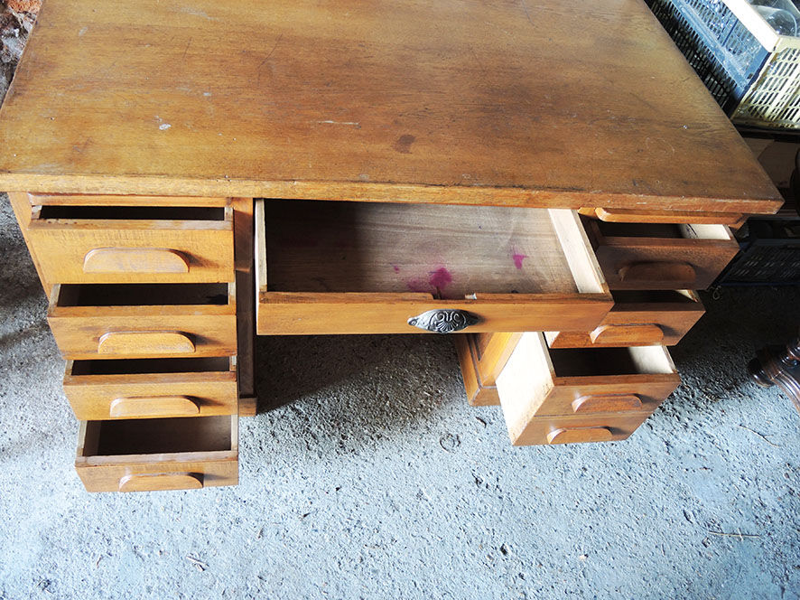 Former master's desk in solid wood