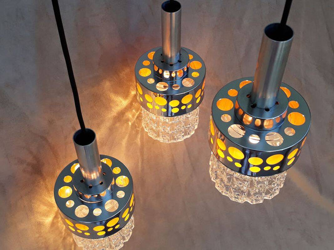 Waterfall pendant lamp by Raak Amsterdam, 1970s