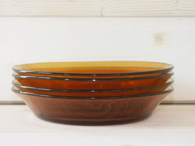 Lot of 4 vintage Duralex 70s hollow plates