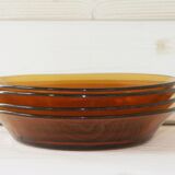 Lot of 4 vintage Duralex 70s hollow plates