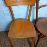 Set of 4 mismatched vintage Fischel bistro chairs