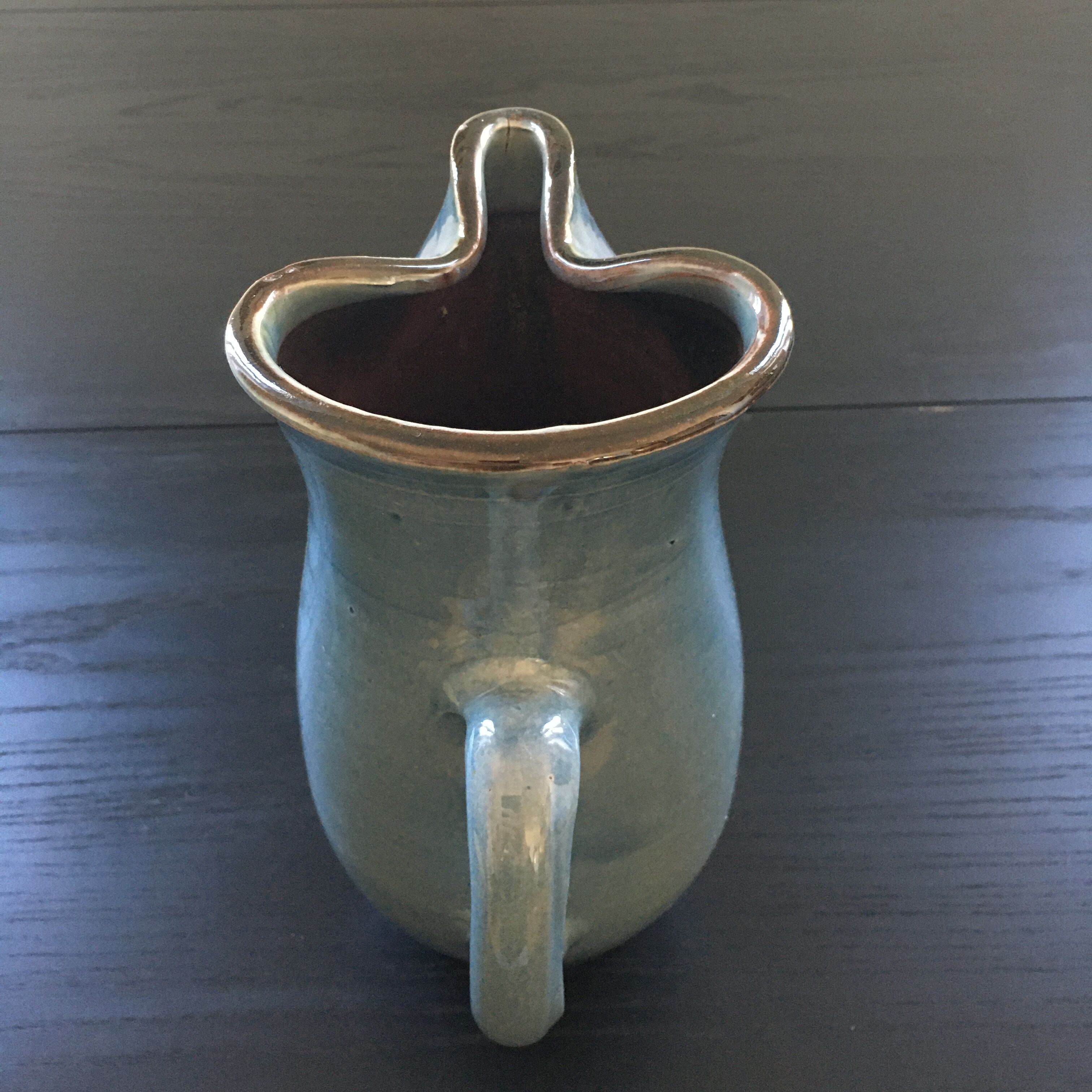 Pitcher gray blue flamed