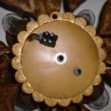 Pair of Florentine Wall Lamps / Ceiling Lights Golden Metal Leaves