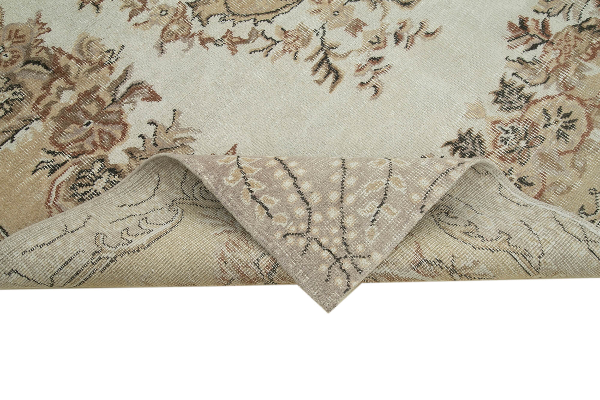 Hand-knotted turkish beige rug 175 cm x 285 cm