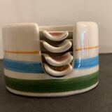 4 individual Italian ceramic stackable ashtrays with women's faces