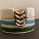 4 individual Italian ceramic stackable ashtrays with women's faces