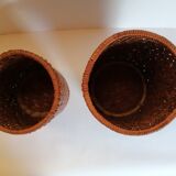 Duo of braided wicker pots