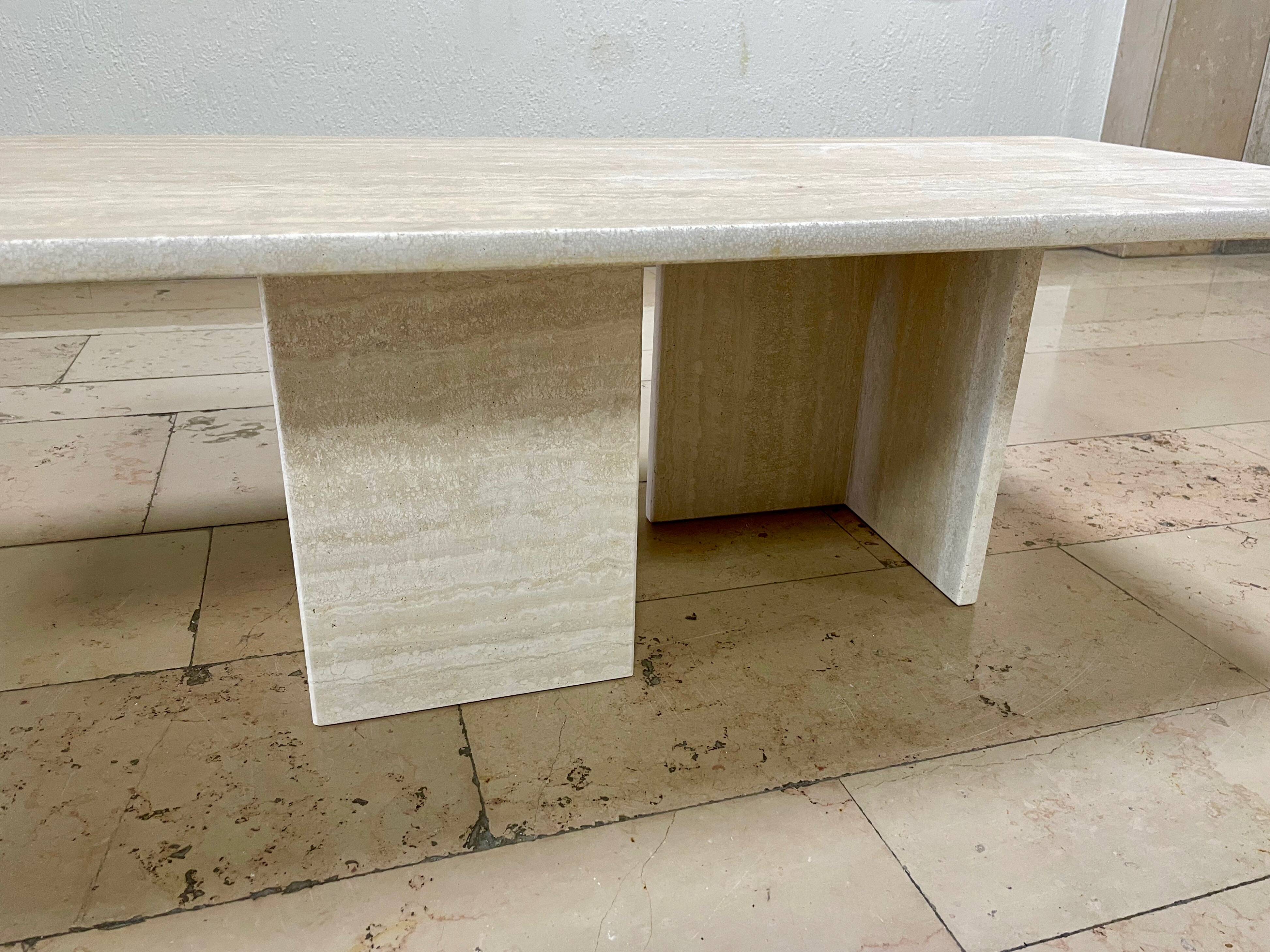 Travertine coffee table - 1980s