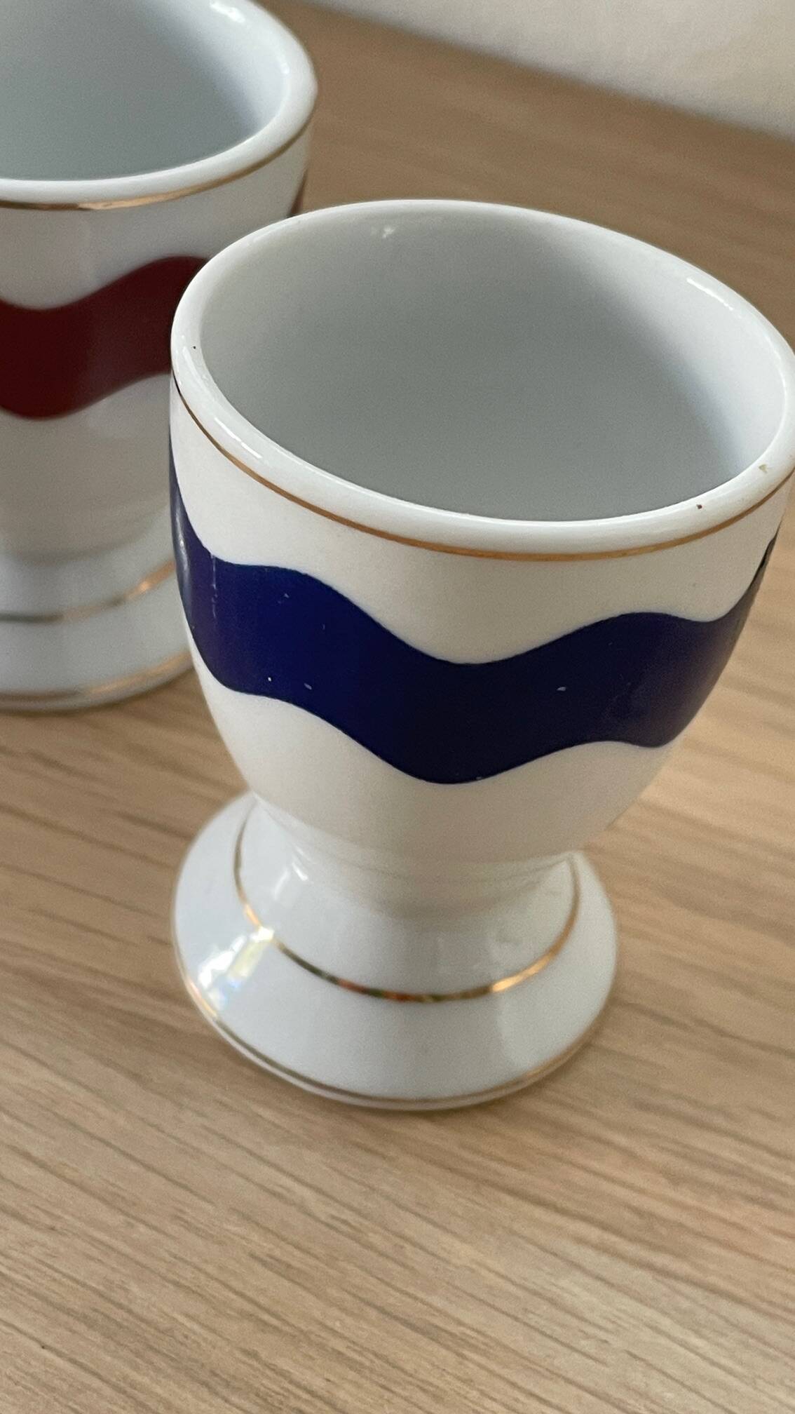 4 vintage porcelain coquetiers