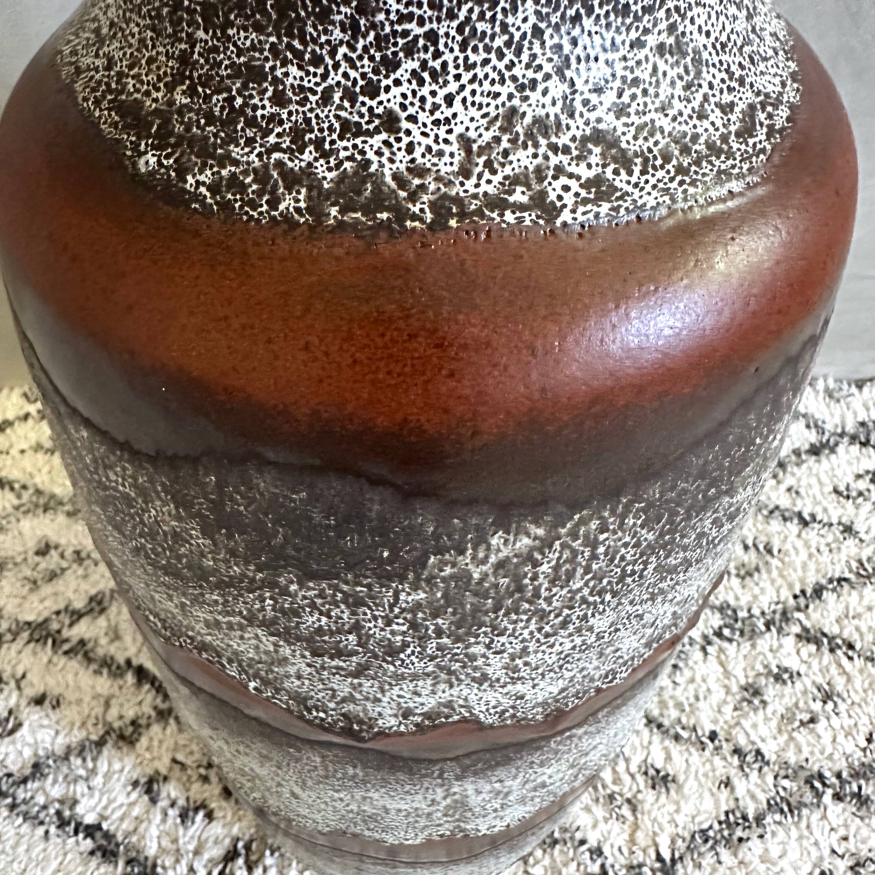 Mid Century Bay Ceramic Floor Vase, Large Vase 70-45, Fat Lava Ceramic, WGP