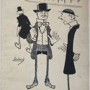 Pair of old cartoons Presse signed Dandurand and Berly