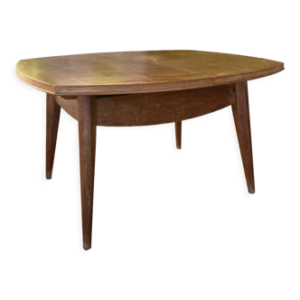 Table basse avec système sirca en chêne années 50