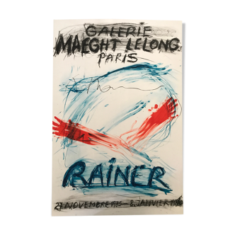 Original exhibition poster by Arnulf RAINER, Galerie Maeght-Lelong, 1985.