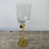 4 large, multicoloured, twisted champagne flutes