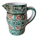 Robert Picault pitcher Earthenware Geometric Decor Vallauris signed 14 cm
