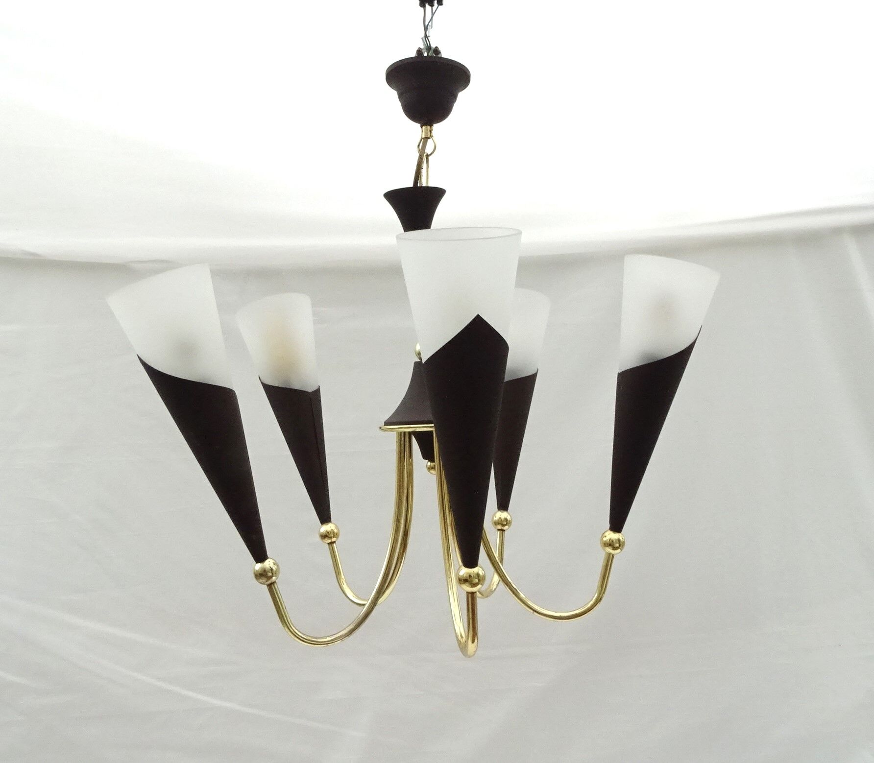 5-branched chandelier cone shaped abat jour