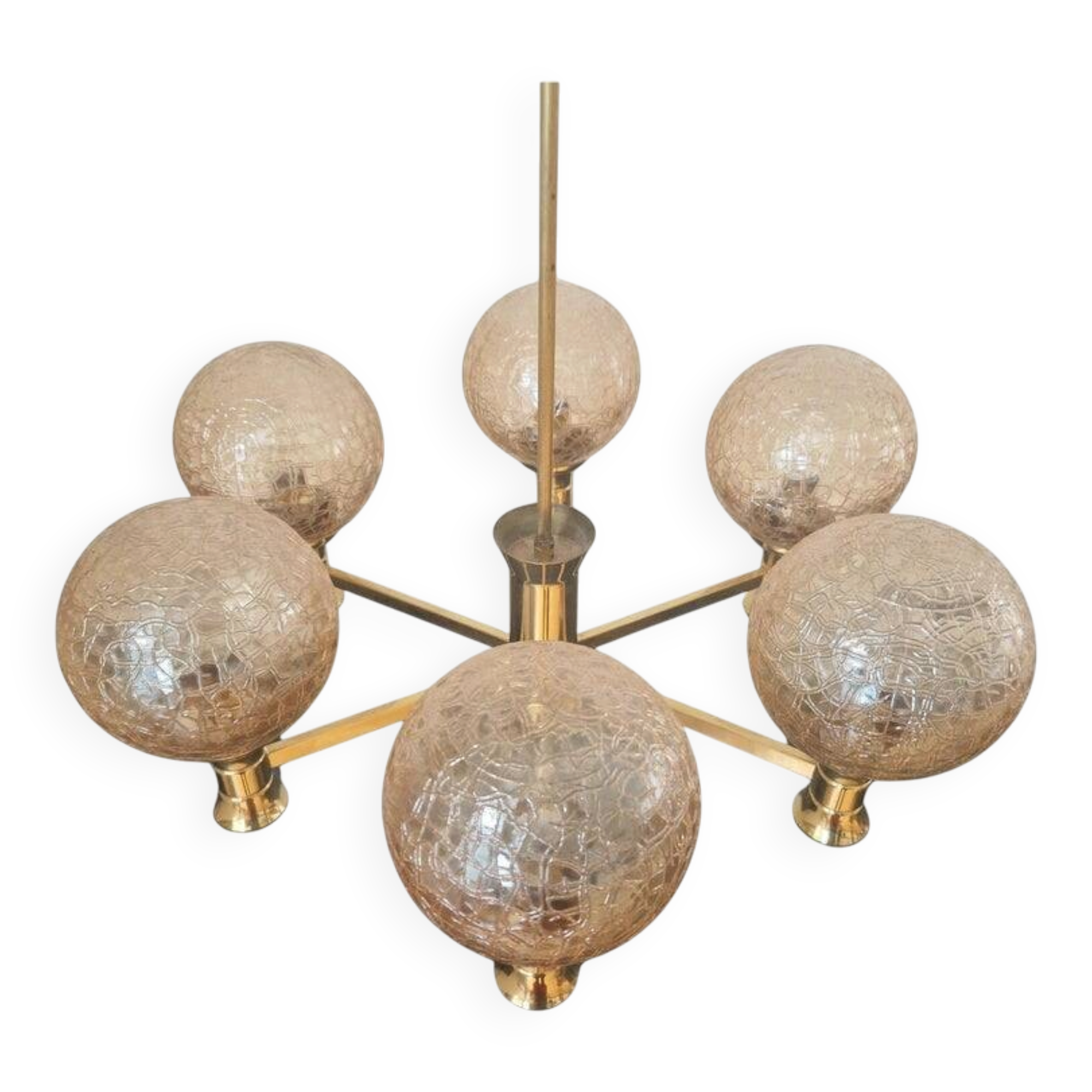Mid-Century Brass Sputnik Chandelier, Germany, 1970s