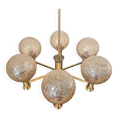Lustre Spoutnik en laiton, Allemagne, années 1970