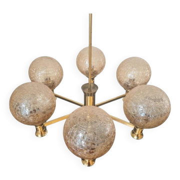 Mid-Century Brass Sputnik Chandelier, Germany, 1970s
