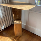 Bedside table in natural jute fiber and tropical wood