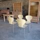 Lot de 4 chaises design vintage – crème & chrome