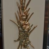 Pied de lampe années 70 de Philippe Cheverny en résine laiton et bronze