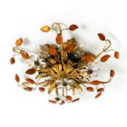 Very beautiful 1960s gold-plated ceiling or wall lamp by Banci Firenze, Ita