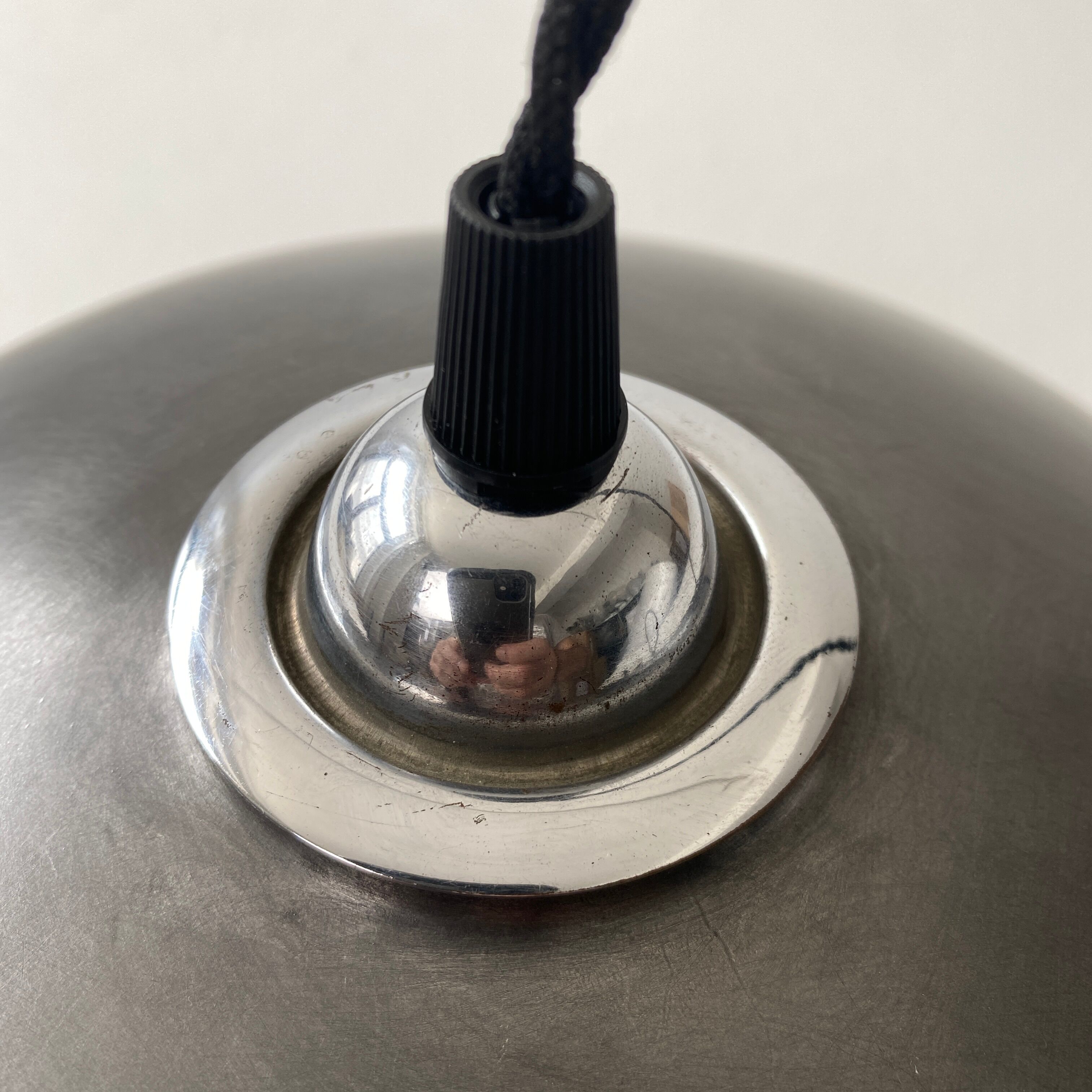 Old industrial steel hanging lamp 30 cm