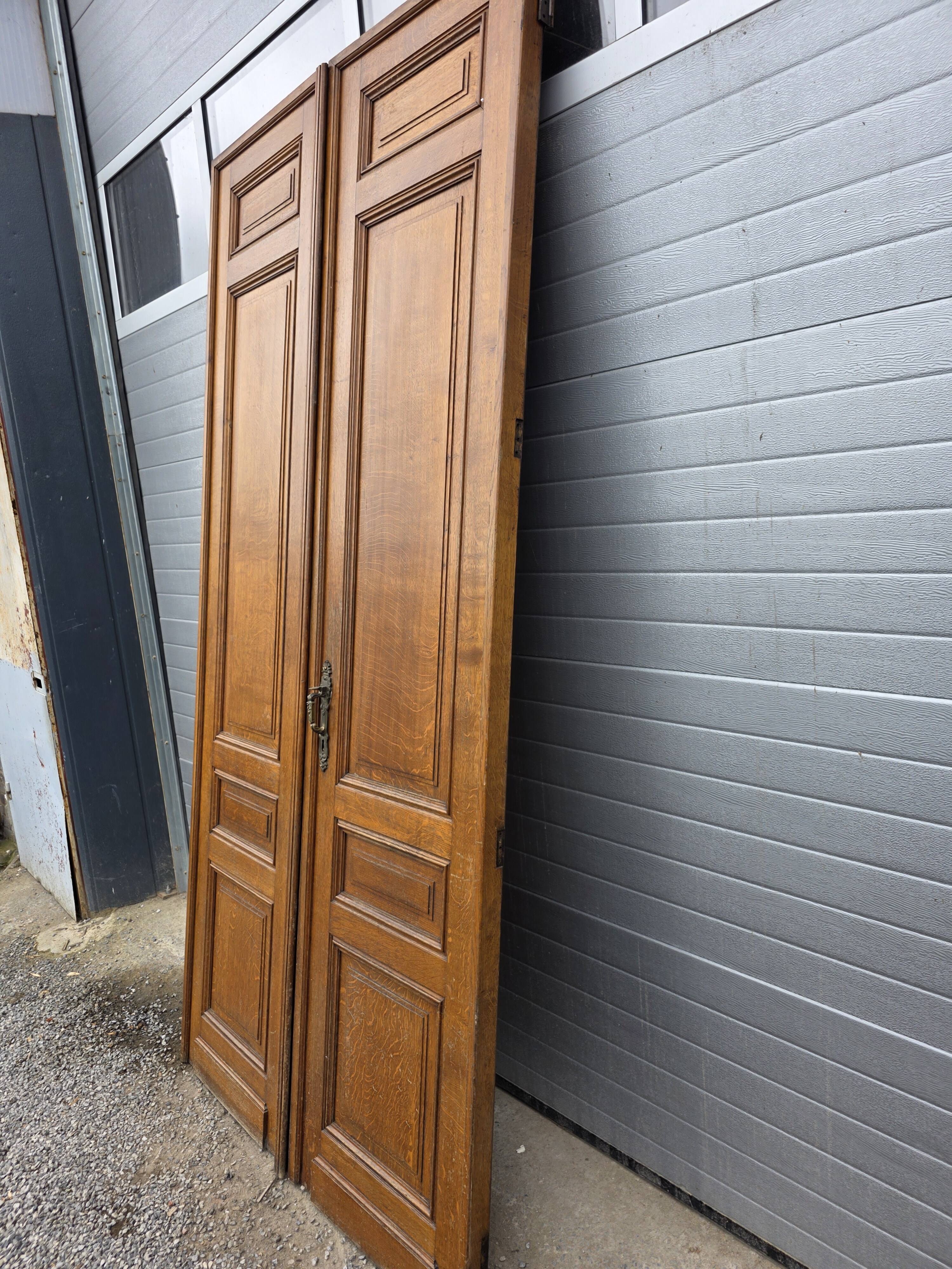 6 solid oak partition doors, 277cm in height (exceptional model)
