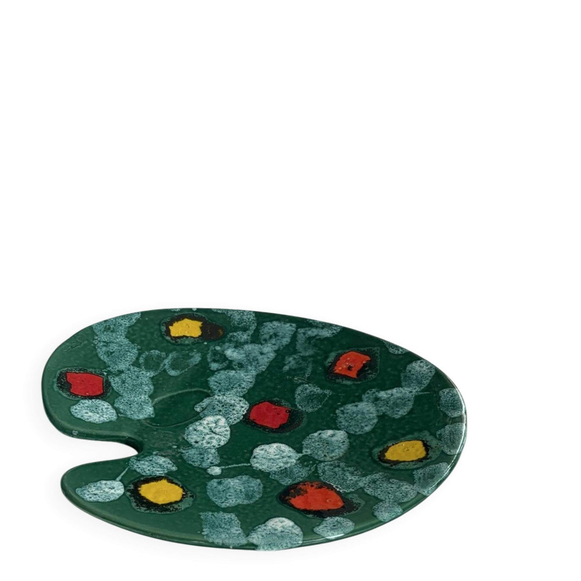 Vintage ceramic paint palette presentation plate | decorative bowl