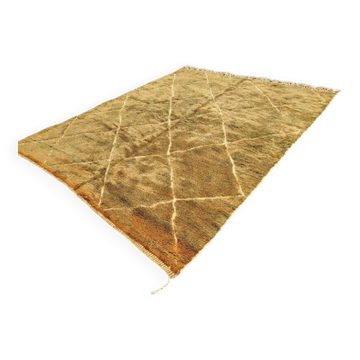 Grand tapis Mrirt marocain ocre et moutarde 350x300 cm – motif losanges