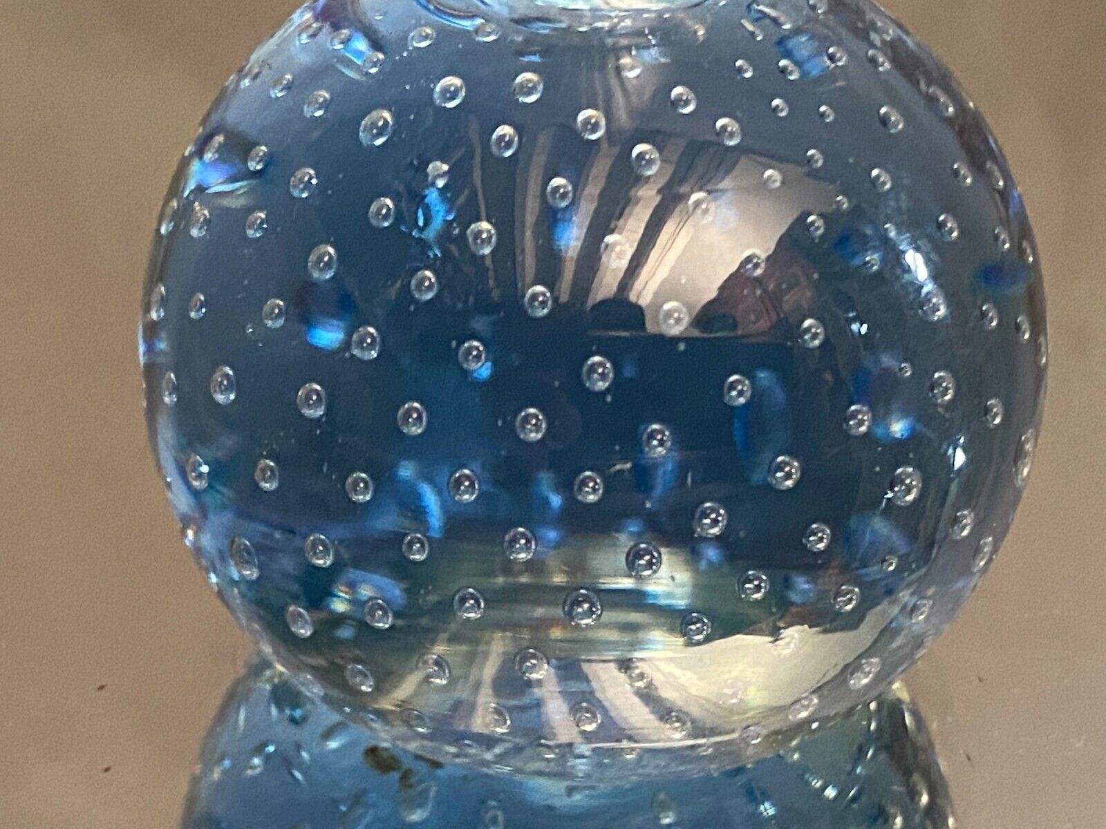 Long-necked soliflore vase on sulphide ball base