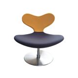 Yellow and anthracite rotating fireside chair