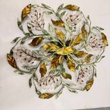 Large Florentine Tole Crystal Flushmount 1960’s