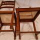 Extendable walnut table, 6 caned chairs in Henri II Neo-Renaissance style.