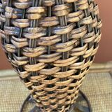 Wicker and metal vase
