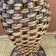 Wicker and metal vase
