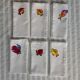 Ensemble de 6 serviettes brodées poissons
