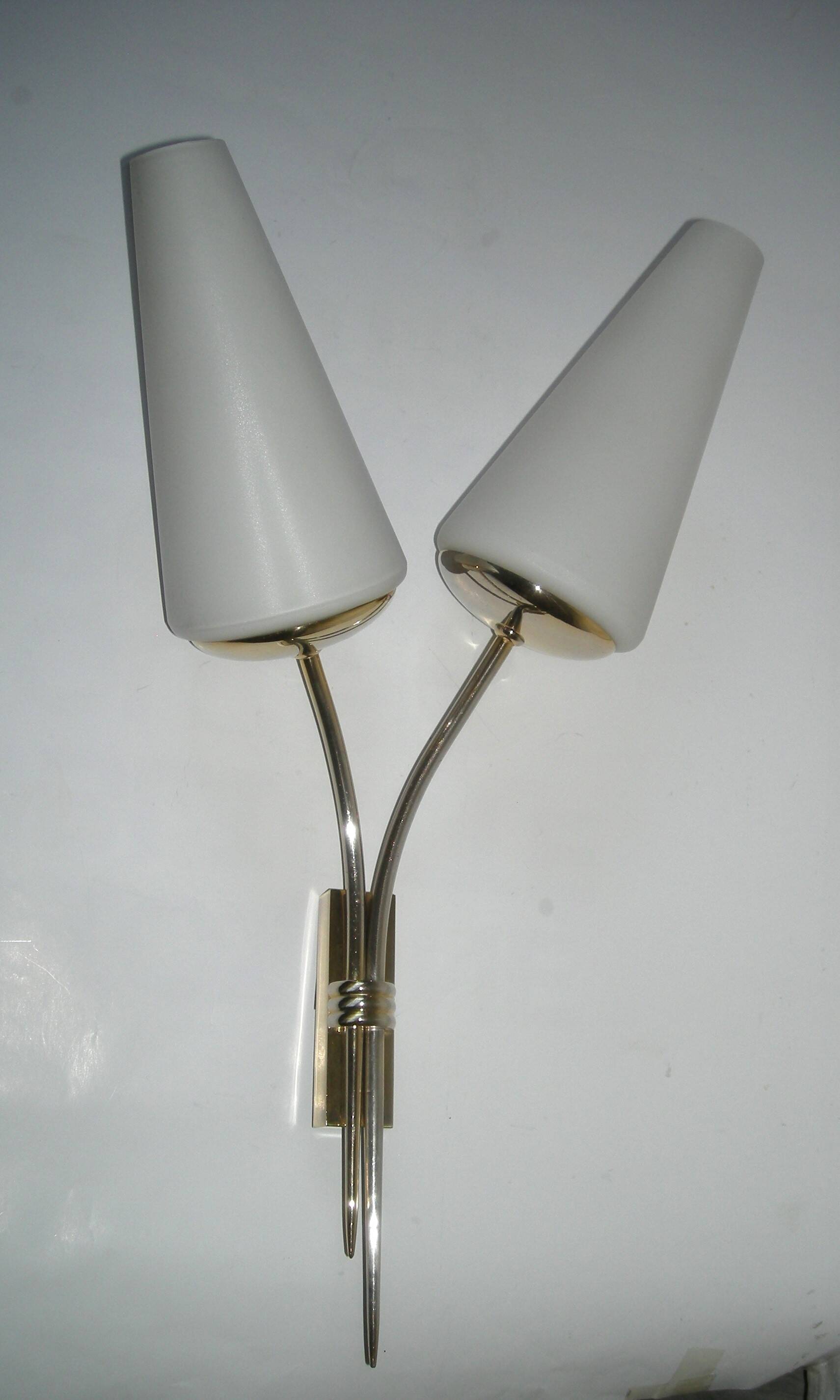 Pair of Lunel wall lights from the 1950s.