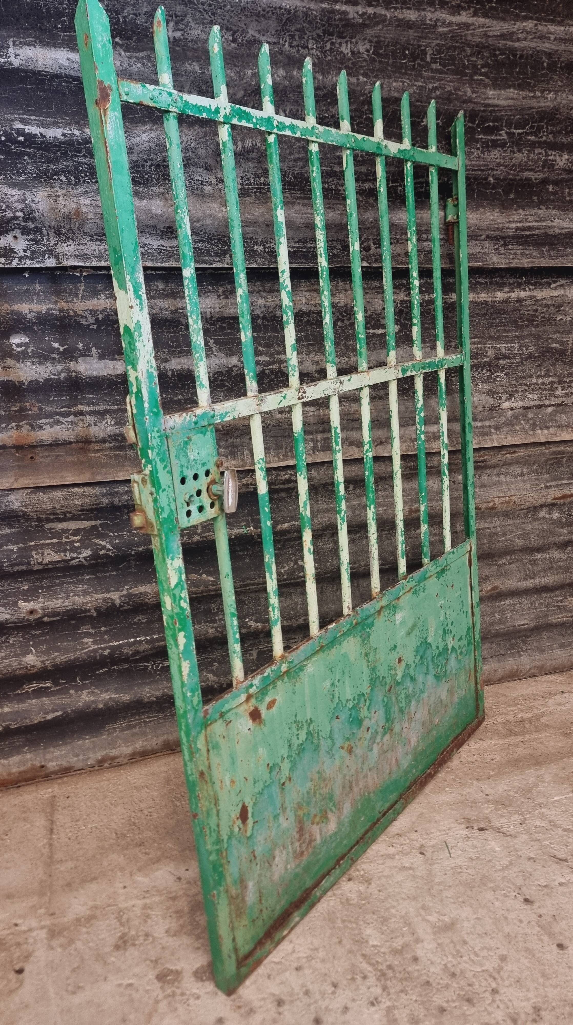 Antique garden gate iron door green 100x150cm