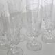 Ensemble de 7 flutes à champagne, verre, vintage
