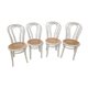 Lot de 4 chaises bistrot cannées en bois courbé